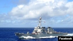 美国海军科蒂斯·威尔伯号驱逐舰(科蒂斯·威尔伯号驱逐舰脸书账户图片)