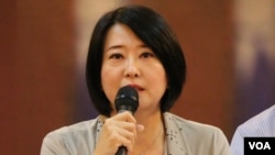 洪秀柱竞选办公室发言人王鸿薇(美国之音杨明拍摄)