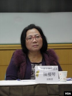 中原大学教授陈樱琴(美国之音申华拍摄)