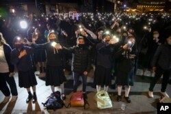 资料照:香港反送中运动中学生举行示威集会。(2019年12月13日)