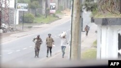 Video ya AFP TV na Goma mokolo mwa 25 2025, motalisibato ba mandoki bazali kotambola na Goma mpe baike bamemi mikumba.
