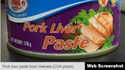 Sản phẩm patê gan heo bị cấm.