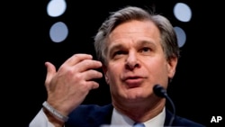 资料照:美国联邦调查局局长克里斯托弗·雷。(2019年11月5日)