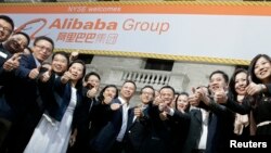 阿里巴巴集团创始人马云在纽约股票交易所(2014年9月19日)