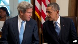 克里国务卿(左)与奥巴马总统9月30日在白宫