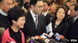 香港特首候选人林郑月娥 (美国之音汤惠芸拍摄)