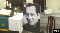刘晓波追思会2017年7月30日在台北举行。(美国之音记者 黎堡摄)