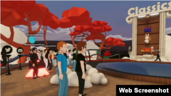 3D虚拟现实平台Decentraland中的一处场景 (截图于Decentraland)