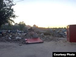 图为该台商企业遭强拆后的外景。 (環宇兴业提供)