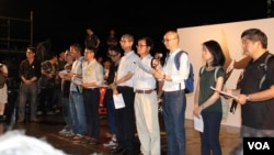 和平占中运动举行启动占中运动公民抗命集会(美国之音海彦拍摄 )