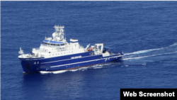 日本媒体发布的日本海上保安本部2019年3月23日中午在东京都冲之鸟岛近海的日本专属经济区发现的中国海洋科学综合考察船“嘉庚”号 (网络图片)