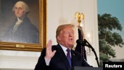 Ông Trump thông báo về cuộc không kích nhắm vào Syria hôm 13/4.