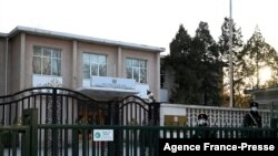 2022年1月10日,阿富汗驻北京的大使馆。(法新社)