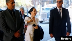 中国华为公司首席财务官孟晚舟前往加拿大温哥华一家法庭继续出席庭审。（2019年9月30日 路透社）