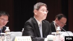 大陆国台办主任张志军2015年5月23日 在台湾金门参加第三次两岸事务首长会议。 (美国之音赵婉成拍摄)