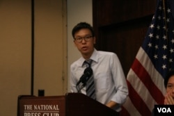 太阳花学运中担任总指挥的林飞帆(美国之音 钟辰芳拍摄)