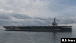 美国海军福特级超级航母2019年10月25日出海(美国海军照片)
