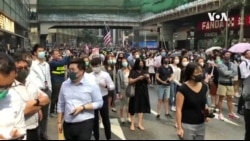 香港中环抗议人士周一快闪支持理工大学示威者 香港中环抗议人士周一快闪支持理工大学示威者