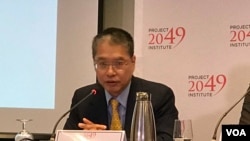 台湾远景基金会执行长赖怡忠2019年10月3日参加2049项目研究所美日台安全合作研讨会(美国之音锺辰芳拍摄)