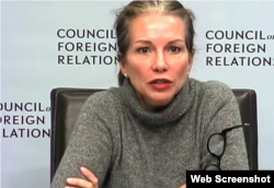 美国前助理国防部长玛丽·贝斯·朗在美国外交关系协会召开的朝核威胁讨论会上发言 (外交关系协会网站截图)