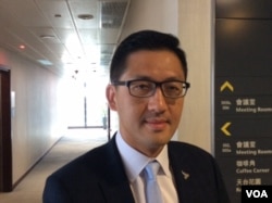香港立法会议员林卓廷 (美国之音记者申华 拍摄)