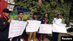 Cư dân bang Rakhine biểu tình tại Mrauk U, Myanmar, ngày 17/1/2018.