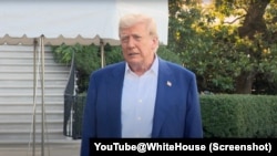 2025年6月24日,特朗普总统在离开白宫前往荷兰参加北约峰会前与媒体见面。