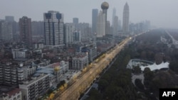 2020年1月27日中国湖北省武汉市区鸟瞰。