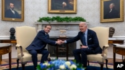 美国总统拜登在白宫会见以色列总统赫尔佐格。(2024年11月12日)