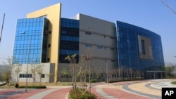 图为位于朝鲜开城的朝韩联络办公室。(2018年9月12日)