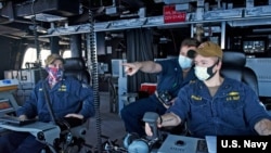 美国太平洋舰队“蒙哥马利”号（USS Montgomery）濒海战斗舰5月7日在南中国海巡逻（美国海军照片）。