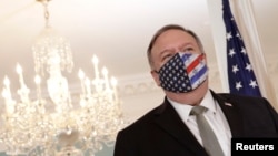 美国国务卿蓬佩奥在国务院 (2020年10月19日)