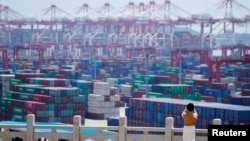 资料照:上海洋山深水港 (2019年8月6日)