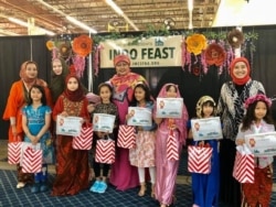 Lomba peragaan busana anak-anak di acara Indo Feast Halal Festival di San Jose, California (dok: Ake Pangestuti)