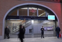 英国首都伦敦桥发生枪击事件后伦敦桥车站关闭。(2019年11月29日)