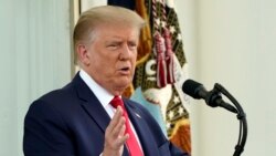 特朗普总统在白宫北廊讲话。(2020年9月7日)