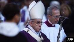 教宗方济各2月14号主持了圣灰星期三弥撒(资料照 )