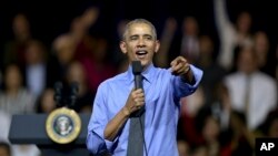 Tổng thống Barack Obama phát biểu trong cuộc gặp các thủ lĩnh trẻ của khu vực Mỹ Latinh và Caribê ở Lima, Peru, ngày 19 tháng 11 năm 2016.