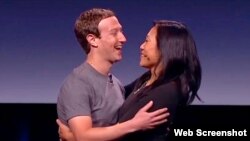 脸书创办人扎克伯格夫妇(扎克伯格脸书截图)