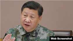 习近平2017年11月3日视察军委联指中心 (中国国防部网站截图)