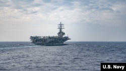 美国里根号航母(USS Ronald Reagan)2020年5月30日在菲律宾海行动(美国海军照片)