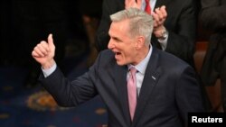 凯文·麦卡锡在华盛顿的美国国会大厦当选下一任美国众议院议长.