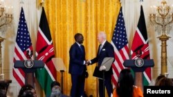 美国总统拜登和肯尼亚总统威廉·鲁托2024年5月23日在白宫举行联合新闻发布会。