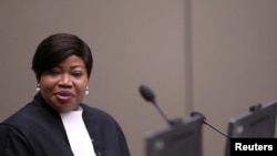 资料照片:国际刑事法院首席检察官本苏达在海牙的法庭上。(2019年7月8日)