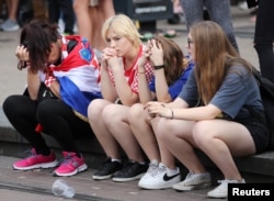 2018年7月15日, 克罗地亚的球迷在城市的主要广场观看比赛。