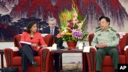 2014年9月9日,美国国家安全顾问苏珊•赖斯在北京会晤中共中央军委副主席范长龙