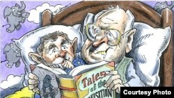 “床头故事”讽刺了布什父子发动伊拉克战争 (Brian Fairrington)