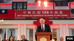 美国在台协会主席莫健2019年10月10日参加台湾驻美代表处庆祝双十国庆仪式(美国之音锺辰芳拍摄)