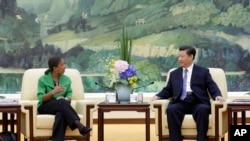 美国总统奥巴马的国家安全事务助理苏珊.赖斯星期五在北京会见了中国国家主席习近平。