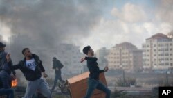 资料照片:巴勒斯坦抗议者